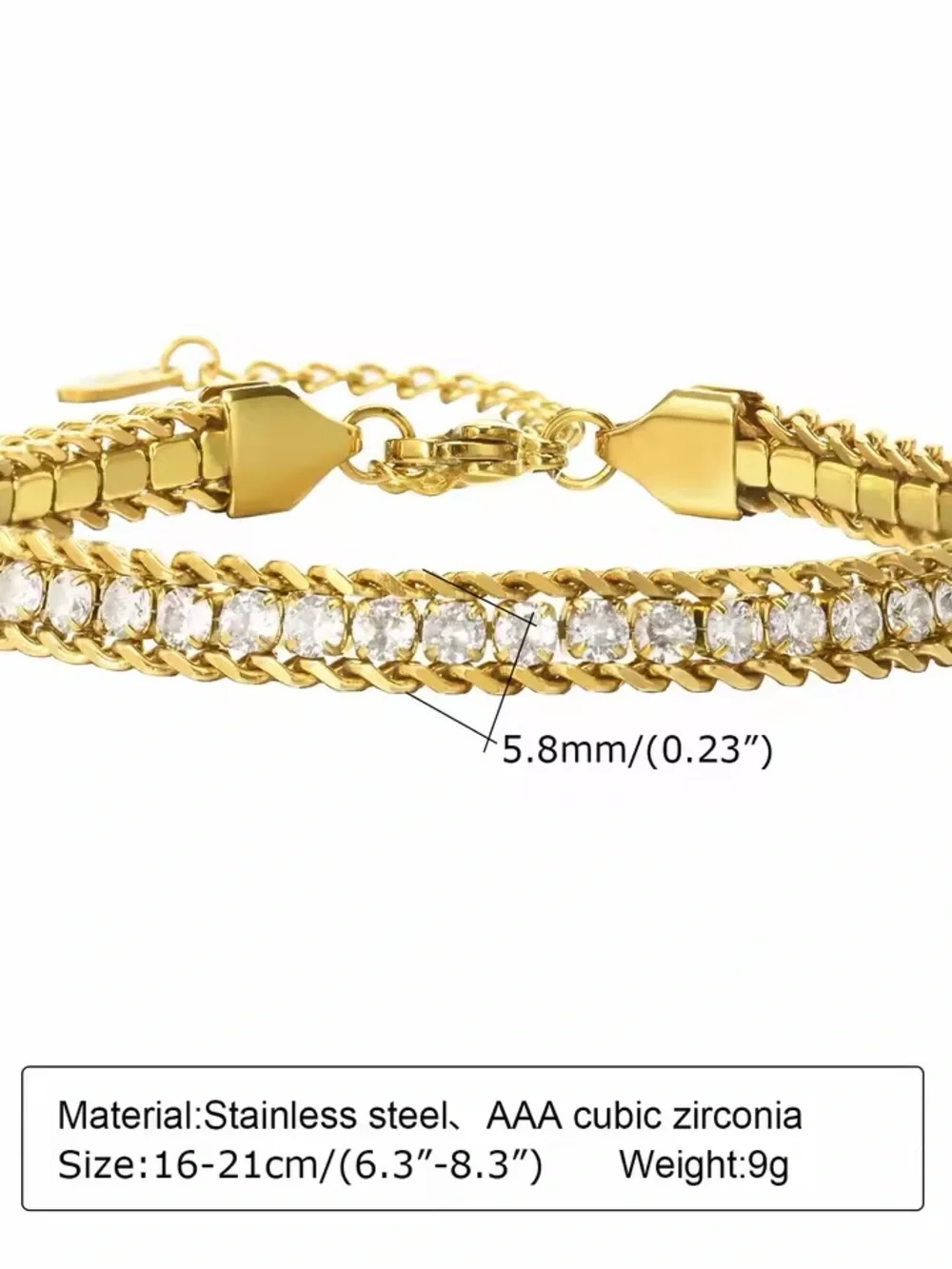 Stainless Steel Jewelry Tennis Chain Women Bracelet